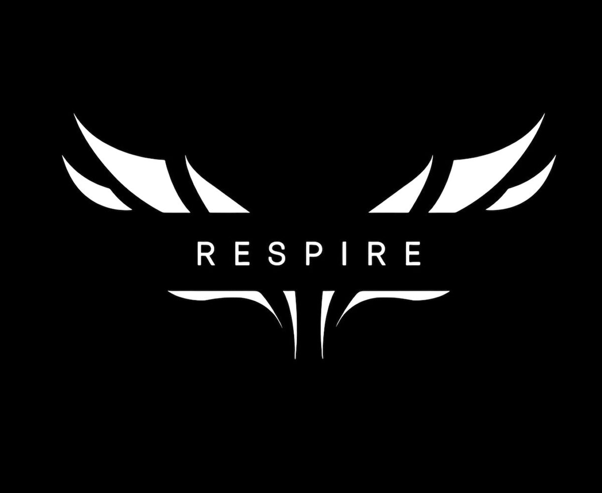 White Respire logo on a black background