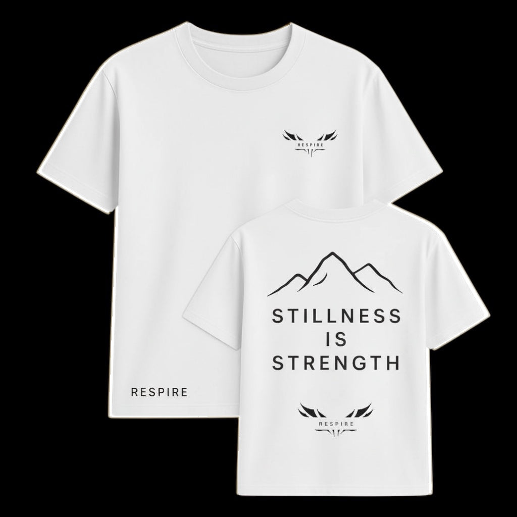 Premium Stillness Is Strength Tee lifestyle image